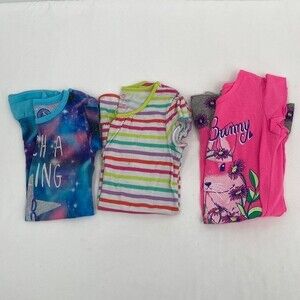 Girls Nightgown Lot of 3 size 4 So & Okie Dokie Short Sleeve Ruffle Bottom